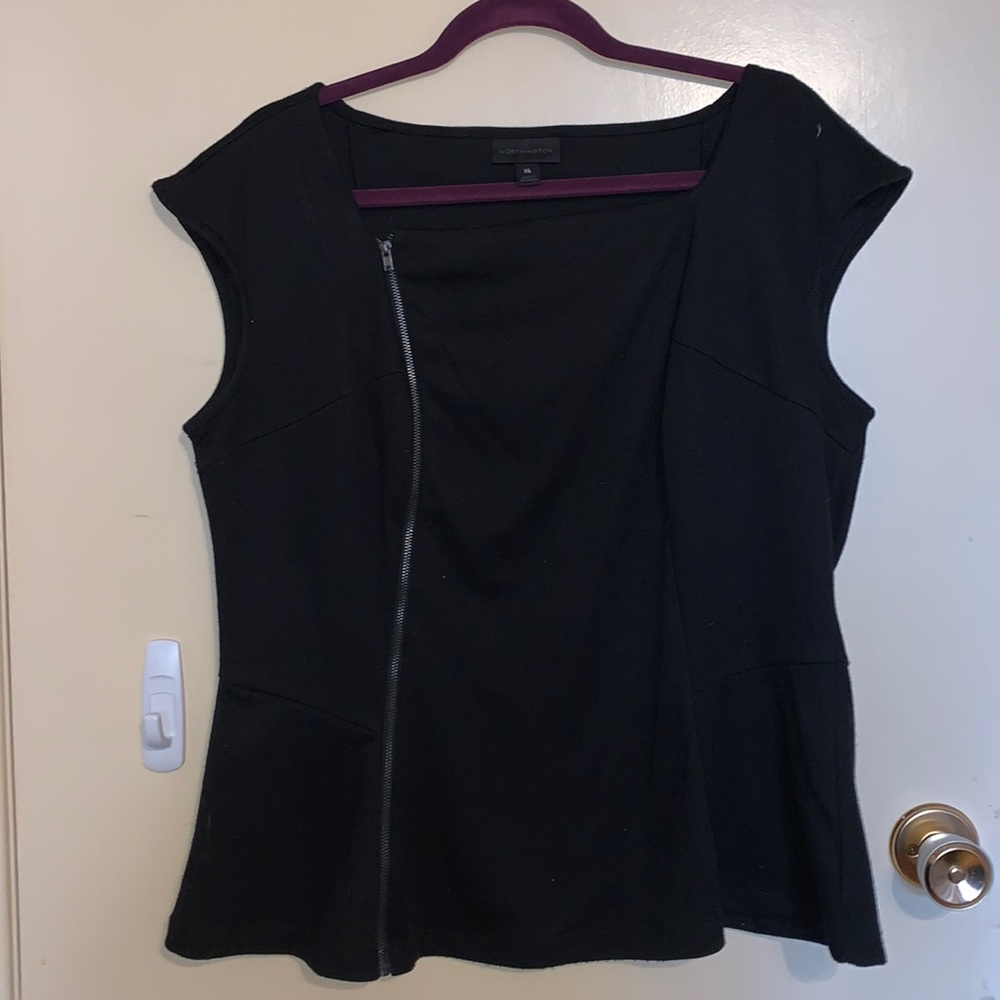 Black moto blouse